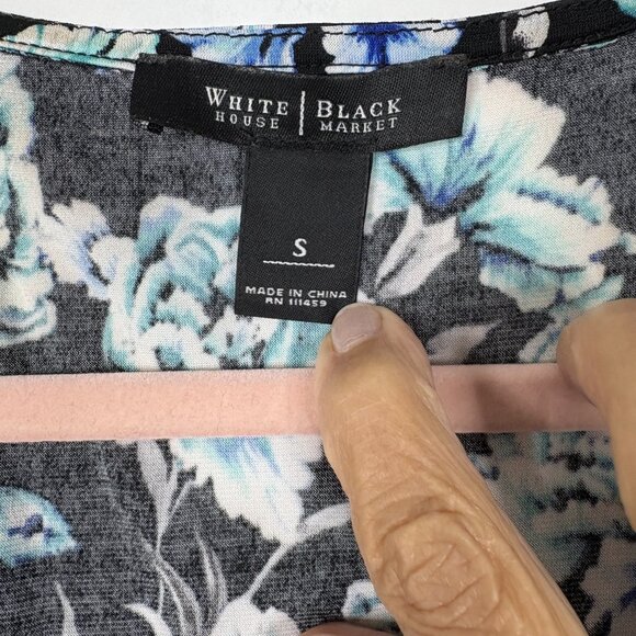 2/$30 White House Black Market Floral Ruffled Tank Sleeveless Blouse Small #9904 - Picture 5 of 9